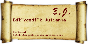 Börcsök Julianna névjegykártya